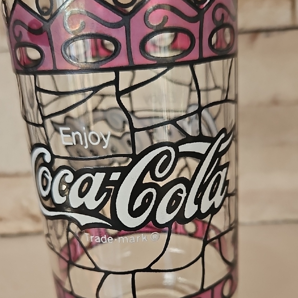 Coca Cola Stained Glass Style Art Glass - Picture 2 of 5